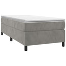 vidaXL világosszürke bársony rugós ágy matraccal 90x190 cm