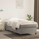 vidaXL világosszürke bársony rugós ágy matraccal 90x190 cm