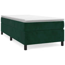 vidaXL sötétzöld bársony rugós ágy matraccal 90 x 200 cm
