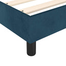 vidaXL sötétkék bársony rugós ágy matraccal 90 x 200 cm