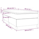 vidaXL fekete bársony rugós ágy matraccal 100 x 200 cm