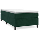 vidaXL sötétzöld bársony rugós ágy matraccal 100 x 200 cm