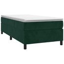 vidaXL sötétzöld bársony rugós ágy matraccal 100 x 200 cm