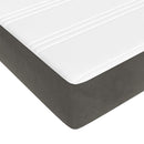 vidaXL sötétszürke bársony rugós ágy matraccal 120 x 200 cm
