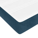 vidaXL sötétkék bársony rugós ágy matraccal 120 x 200 cm