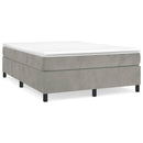 vidaXL világosszürke bársony rugós ágy matraccal 140x190 cm