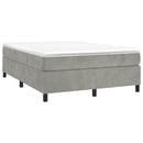 vidaXL világosszürke bársony rugós ágy matraccal 140x190 cm