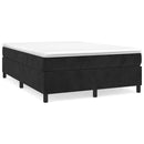 vidaXL fekete bársony rugós ágy matraccal 140 x 190 cm