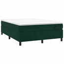 vidaXL sötétzöld bársony rugós ágy matraccal 140x190 cm