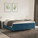 vidaXL sötétkék bársony rugós ágy matraccal 160x200 cm