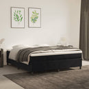 vidaXL fekete bársony rugós ágy matraccal 180x200 cm