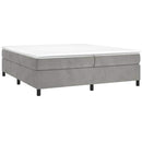 vidaXL világosszürke bársony rugós ágy matraccal 200x200 cm