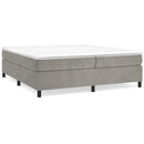 vidaXL világosszürke bársony rugós ágy matraccal 200x200 cm