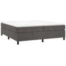 vidaXL sötétszürke bársony rugós ágy matraccal 200x200 cm