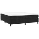vidaXL fekete bársony rugós ágy matraccal 200x200 cm