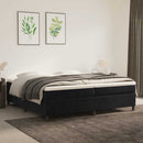 vidaXL fekete bársony rugós ágy matraccal 200x200 cm