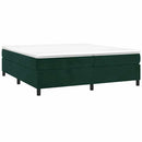 vidaXL sötétzöld bársony rugós ágy matraccal 200x200 cm