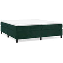 vidaXL sötétzöld bársony rugós ágy matraccal 200x200 cm