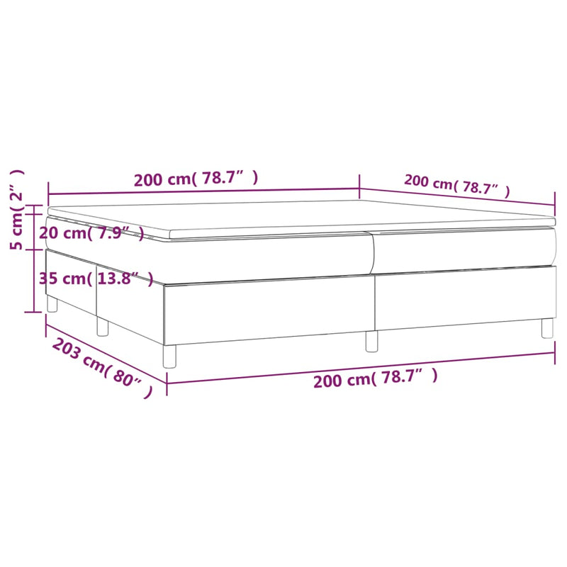 vidaXL rózsaszín bársony rugós ágy matraccal 200x200 cm