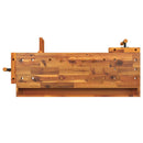 vidaXL tömör akácfa munkapad fiókkal és satuval 124x52x83 cm
