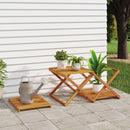 vidaXL 3 szintes barna tömör akácfa összecsukható polc 43 x 31 x 63 cm