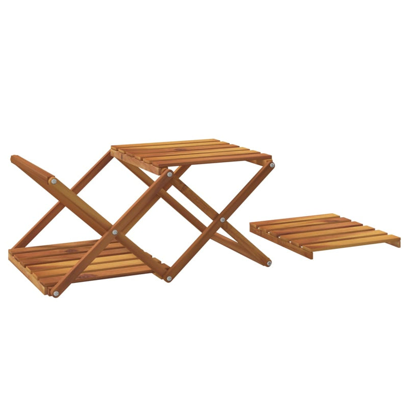 vidaXL 3 szintes barna tömör akácfa összecsukható polc 43 x 31 x 63 cm