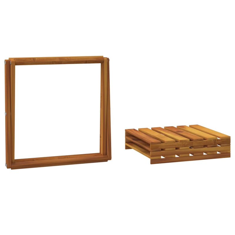 vidaXL 3 szintes barna tömör akácfa összecsukható polc 43 x 31 x 63 cm