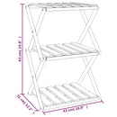 vidaXL 3 szintes barna tömör akácfa összecsukható polc 43 x 31 x 63 cm
