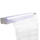 vidaXL LED-es rozsdamentes acél vízeséses medenceszökőkút 110 cm