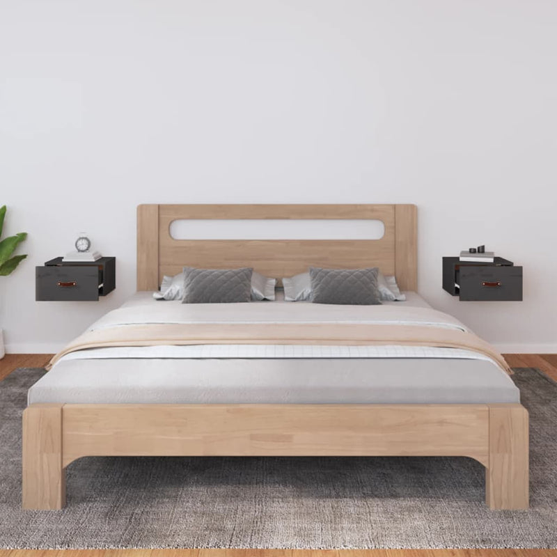 vidaXL 2 db szürke falra szerelhető éjjeliszekrény 40 x 29,5 x 22 cm