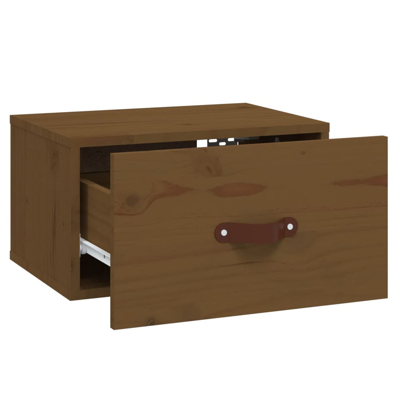 vidaXL 2 db mézbarna falra szerelhető éjjeliszekrény 40 x 29,5 x 22 cm