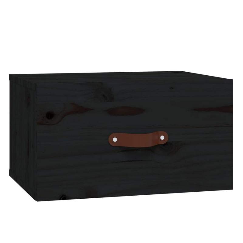 vidaXL fekete falra szerelhető éjjeliszekrény 40 x 29,5 x 22 cm
