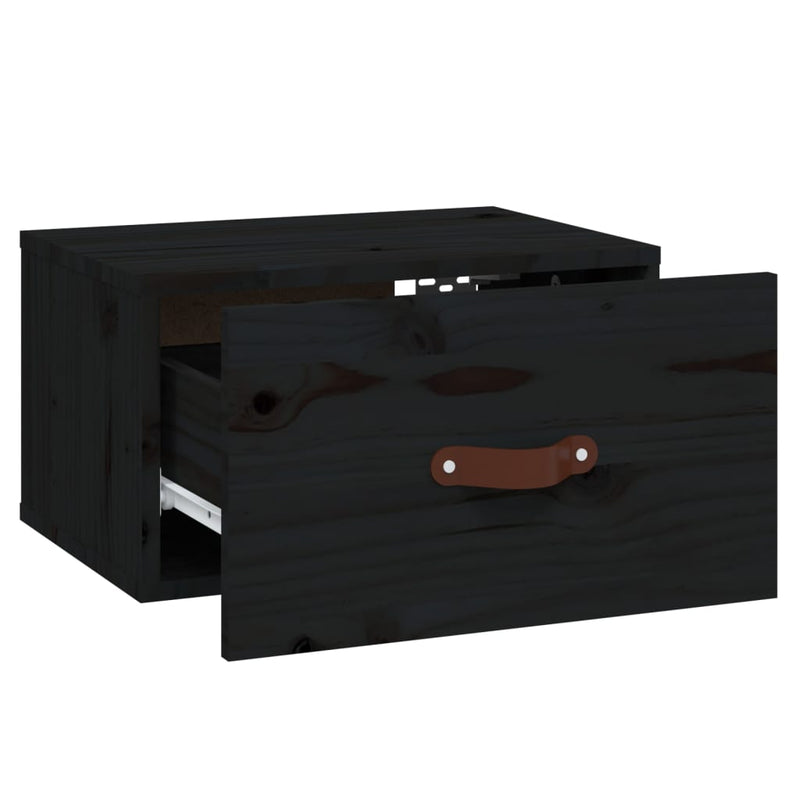 vidaXL 2 db fekete falra szerelhető éjjeliszekrény 40 x 29,5 x 22 cm