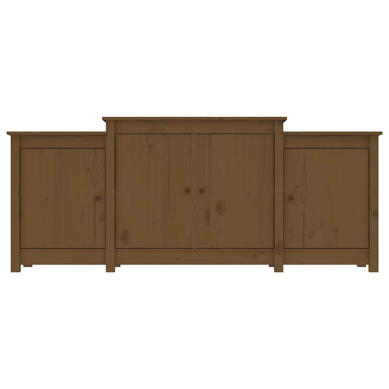 vidaXL mézbarna tömör fenyőfa tálalószekrény 164x37x68 cm