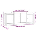 vidaXL mézbarna tömör fenyőfa tálalószekrény 164x37x68 cm