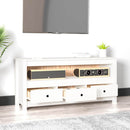 vidaXL fehér tömör fenyőfa TV-szekrény 114x35x52 cm