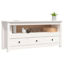 vidaXL fehér tömör fenyőfa TV-szekrény 114x35x52 cm