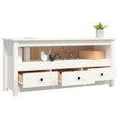 vidaXL fehér tömör fenyőfa TV-szekrény 114x35x52 cm
