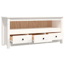 vidaXL fehér tömör fenyőfa TV-szekrény 114x35x52 cm