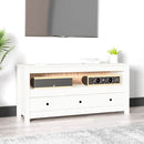 vidaXL fehér tömör fenyőfa TV-szekrény 114x35x52 cm