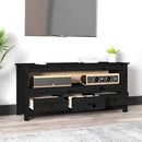 vidaXL fekete tömör fenyőfa TV-szekrény 114 x 35 x 52 cm