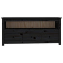 vidaXL fekete tömör fenyőfa TV-szekrény 114 x 35 x 52 cm