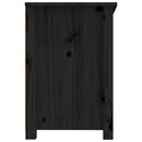 vidaXL fekete tömör fenyőfa TV-szekrény 114 x 35 x 52 cm