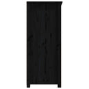 vidaXL fekete tömör fenyőfa tálalószekrény 83 x 41,5 x 100 cm