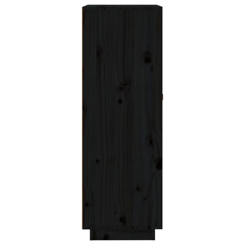 vidaXL fekete tömör fenyőfa borszekrény 45x34x100 cm