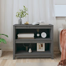 vidaXL szürke tömör fenyőfa könyvszekrény 80 x 35 x 68 cm