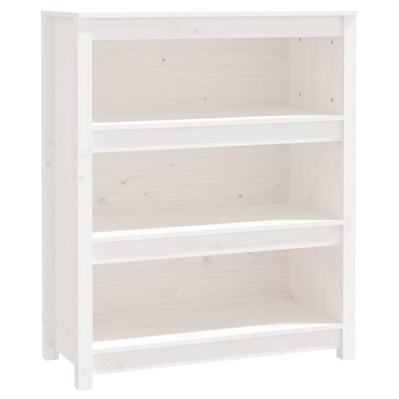 vidaXL fehér tömör fenyőfa könyvszekrény 80x35x97 cm