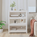 vidaXL fehér tömör fenyőfa könyvszekrény 80x35x97 cm