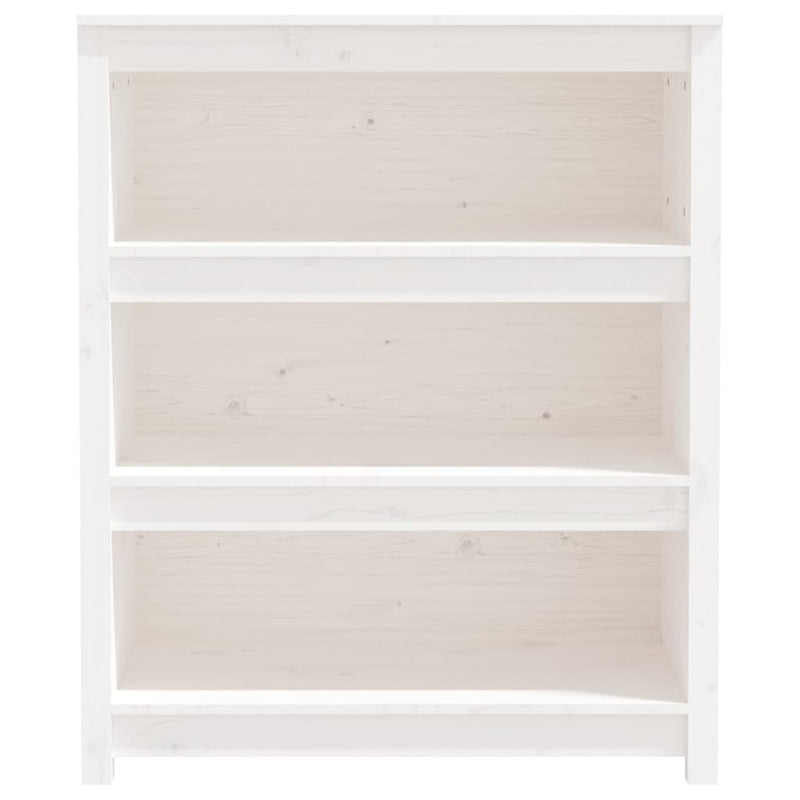 vidaXL fehér tömör fenyőfa könyvszekrény 80x35x97 cm