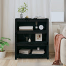 vidaXL fekete tömör fenyőfa könyvszekrény 80x35x97 cm